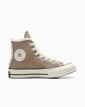 Converse Chuck 70 Leather & Faux Sherpa*Mujer Corte Alto | Corte Bajo