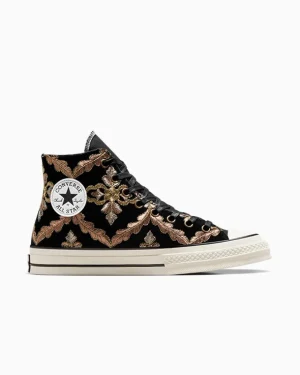 Converse Chuck 70 LTD Black Velvet & Gold Flowers*Mujer Corte Alto