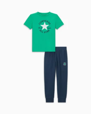Converse Chuck Taylor Patch Tee and Jogger Set*Niños Partes De Arriba Y Camisetas