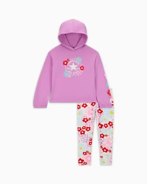 Converse Floral Hoodie & Leggings Set*Niños Niña | Partes De Arriba Y Camisetas