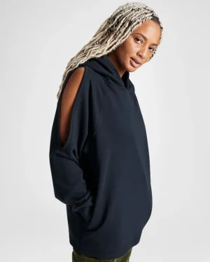 Converse Loose-Fit Shoulder Cut-Out Fleece Hoodie*Mujer Chaquetas Y Sudaderas